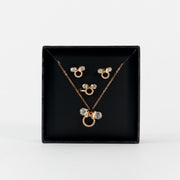 Juego Aretes Collar Minnie