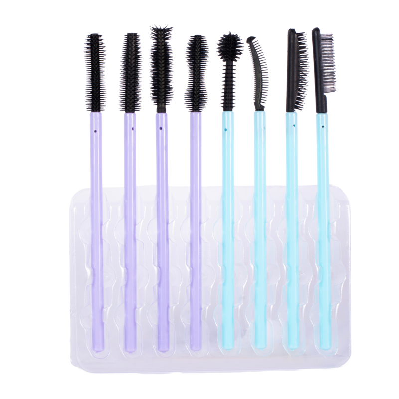 Set de cepillos para cejas y pestañas x 8