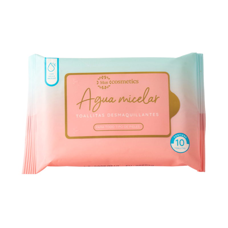 Toallitas desmaquillantes x 10 agua micelar