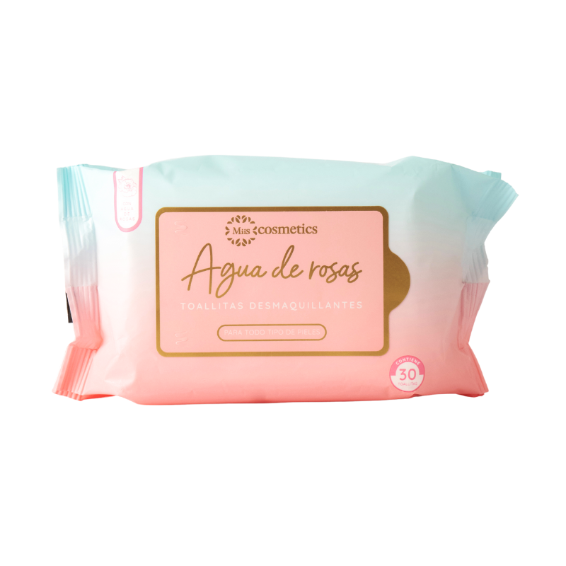 Toallitas desmaquillantes x 30 agua de rosas